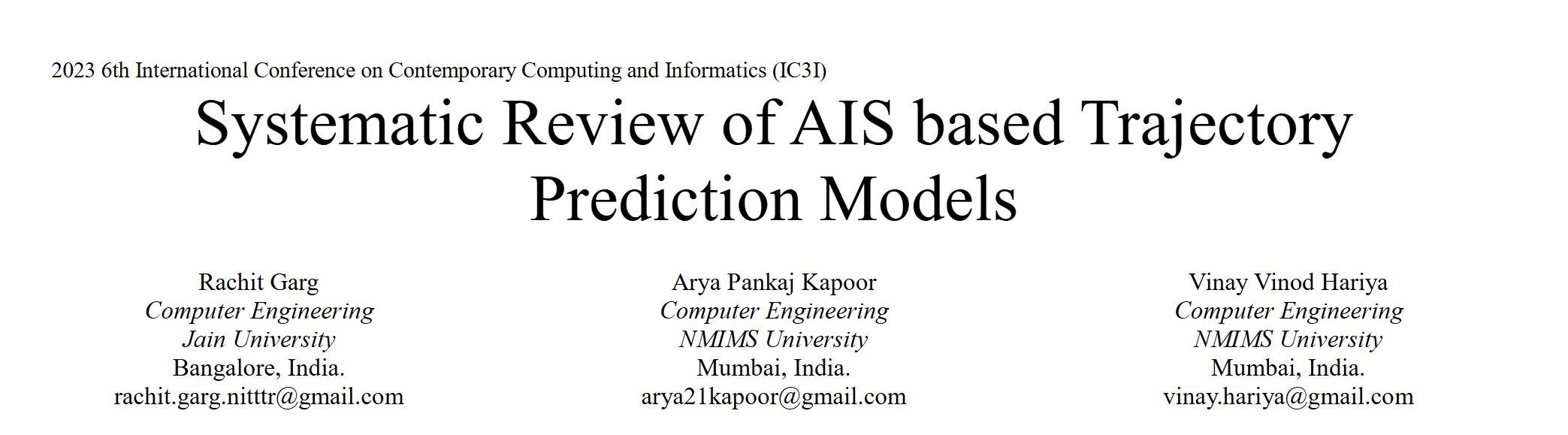 Systematic Review of AIS Based Trajectory Prediction Models