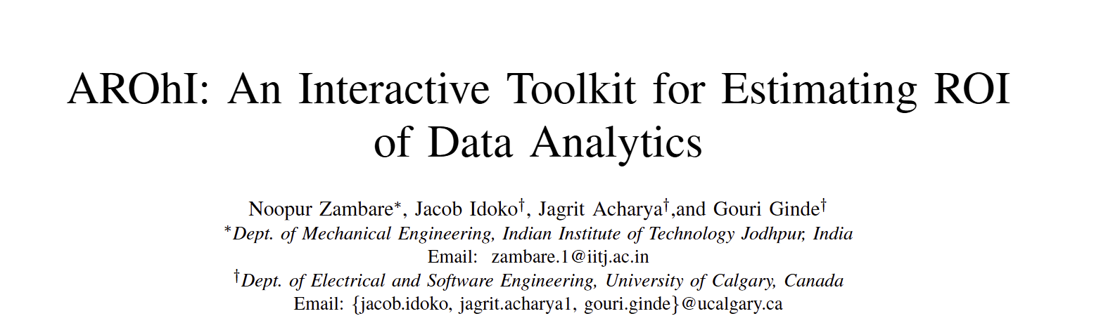 AROhI: An Interactive Toolkit for Estimating ROI of Data Analytics